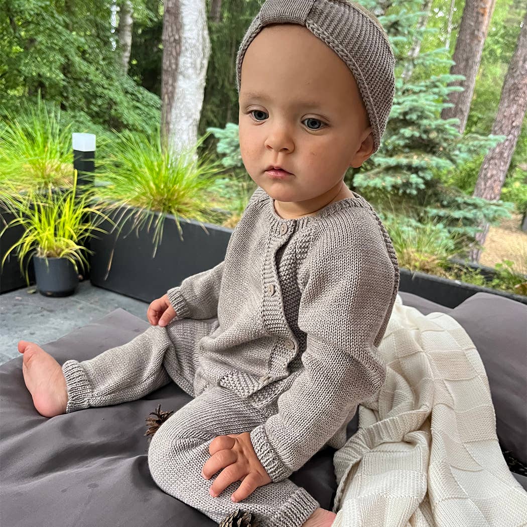 Baby Merino Wool Bodysuit - Grey / 3 months