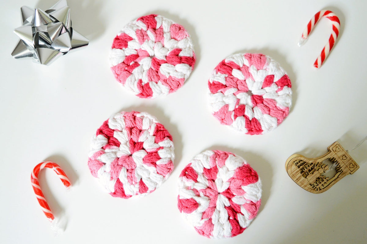 Cotton Face Rounds - Candy Cane