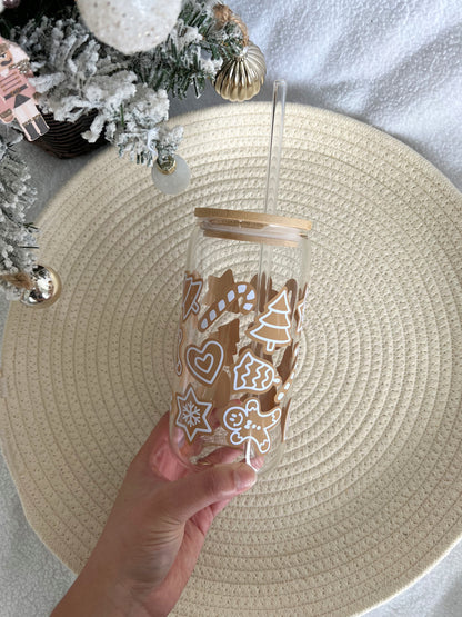 Gingerbread Can Iced Coffee Glass