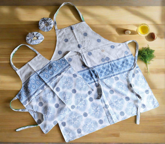 Adult and Kid Apron Set - Greek Cuisine Izzy's Imperfect Items