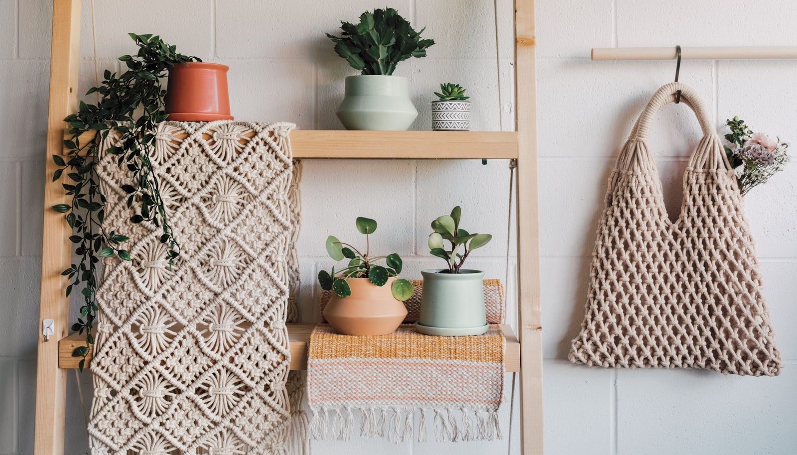 Macrame Tote Bag - Lagoon