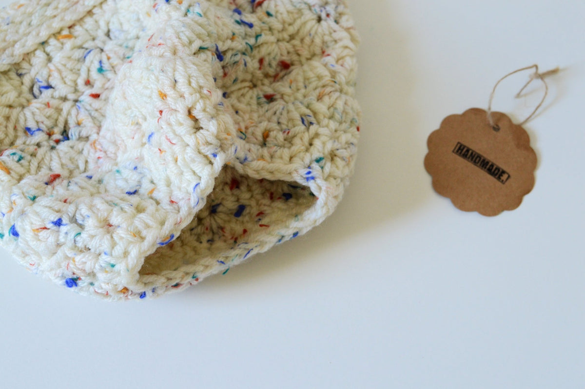 Infinity Scarf and Beanie Set - Oatmeal Fleck