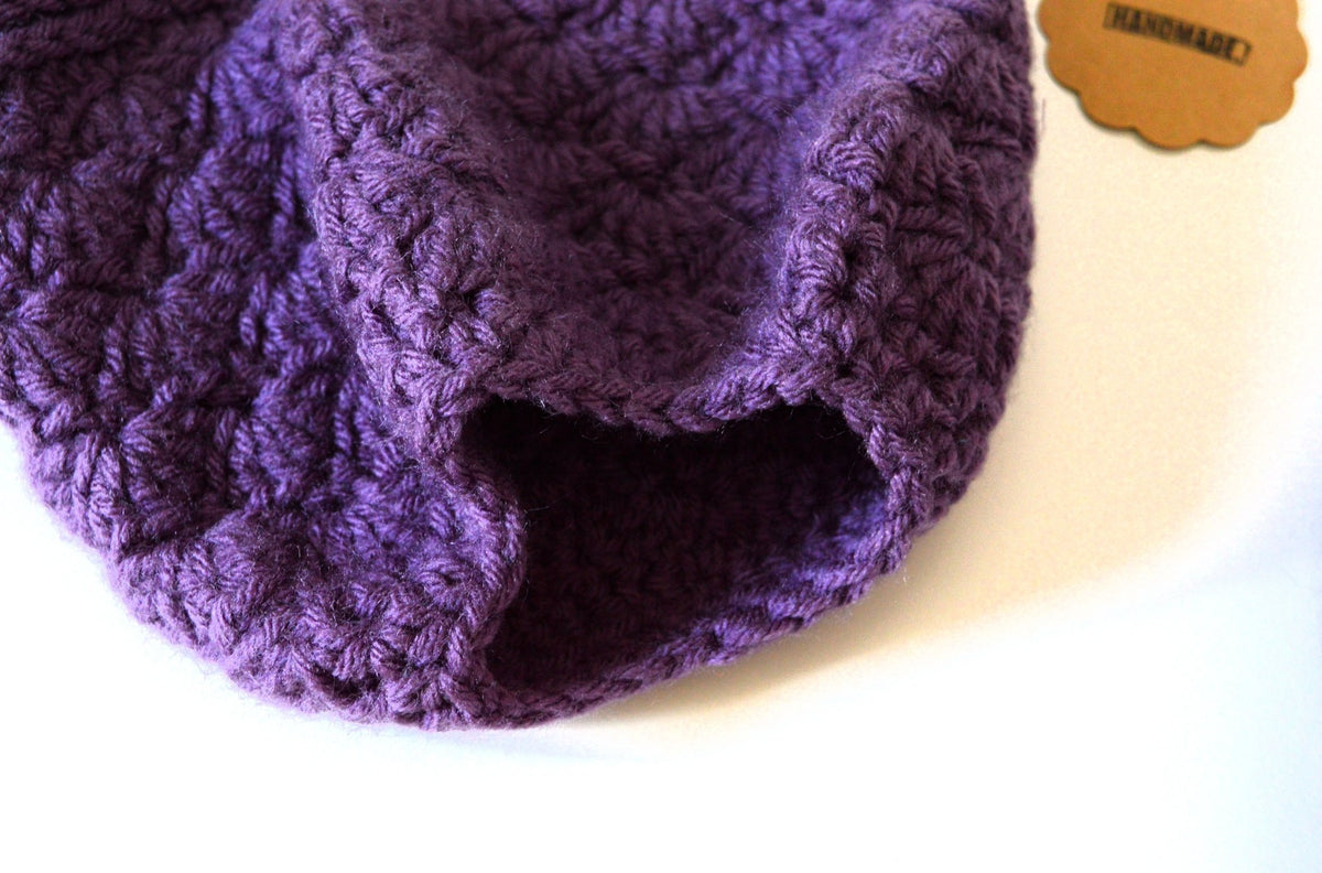Infinity Scarf and Beanie Set - Purple