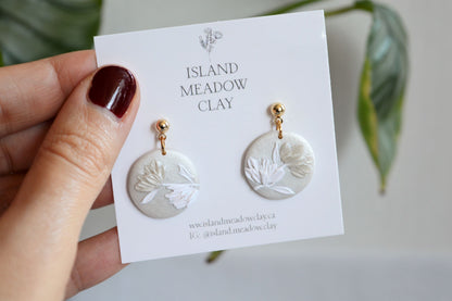 Mini Floral Clay Earrings - Snow Queen Island Meadow Clay