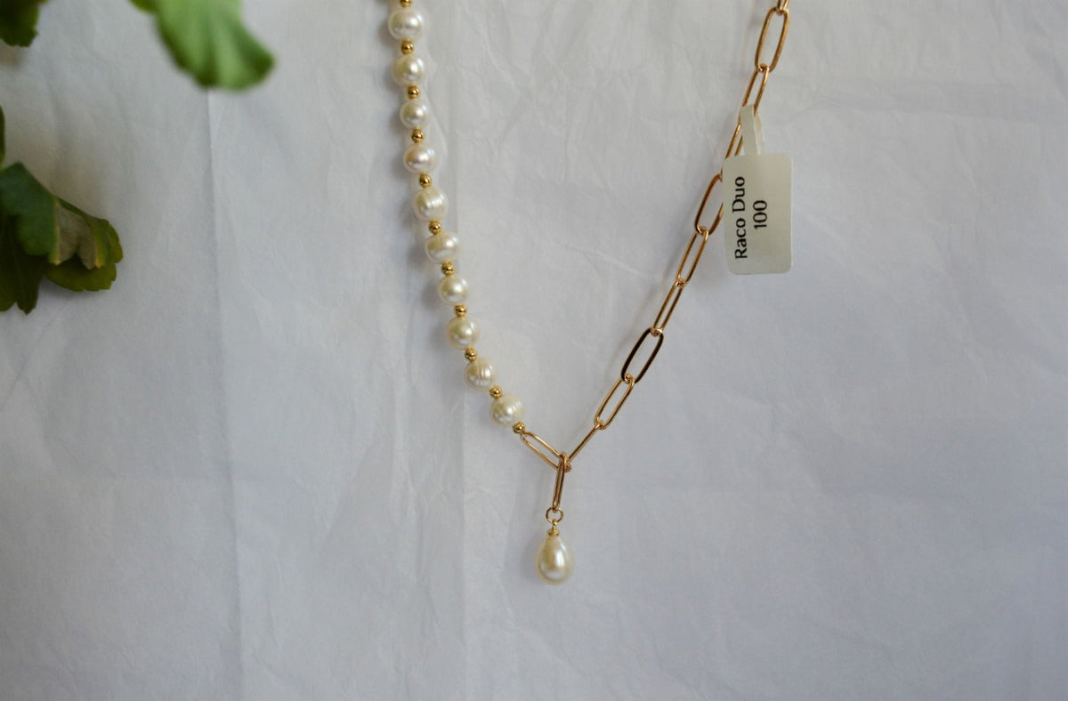 Pearl Necklace - Bold Duo Gold
