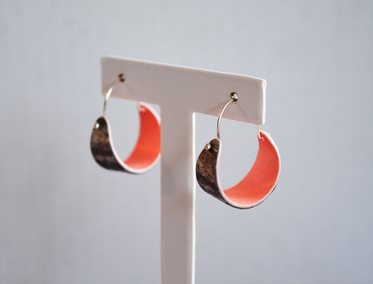Wasp Nest Hoop Earrings - Pink