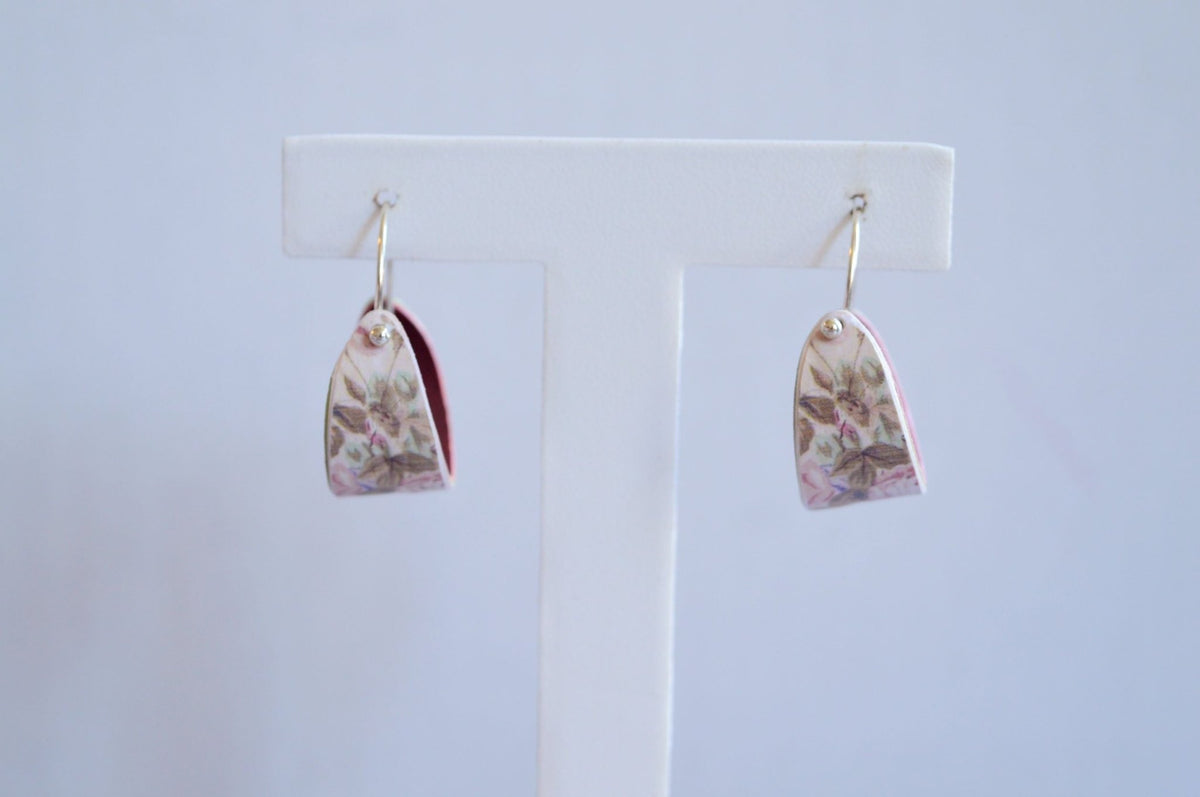 Paper Based Hoop Earrings - Pink