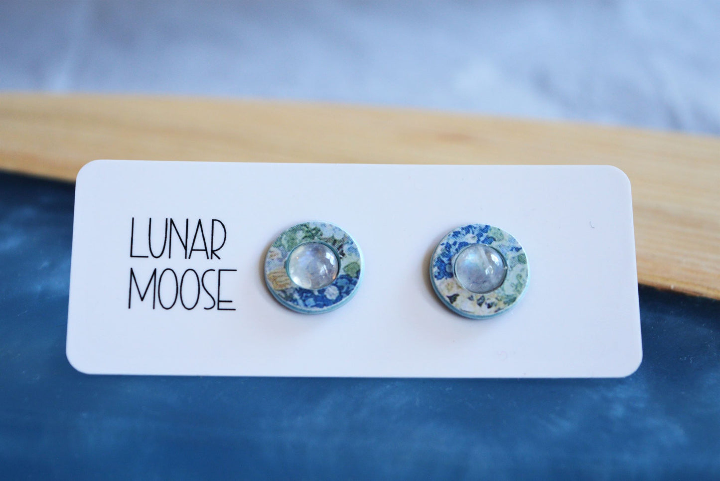 Paper Based Gemstone Studs Lunar Moose
