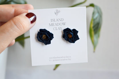 Floral Studs Clay Earrings - Blue Island Meadow Clay
