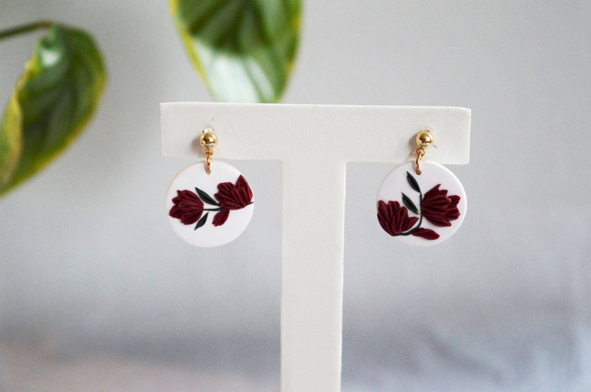 Mini Floral Clay Earrings - Rose Garden