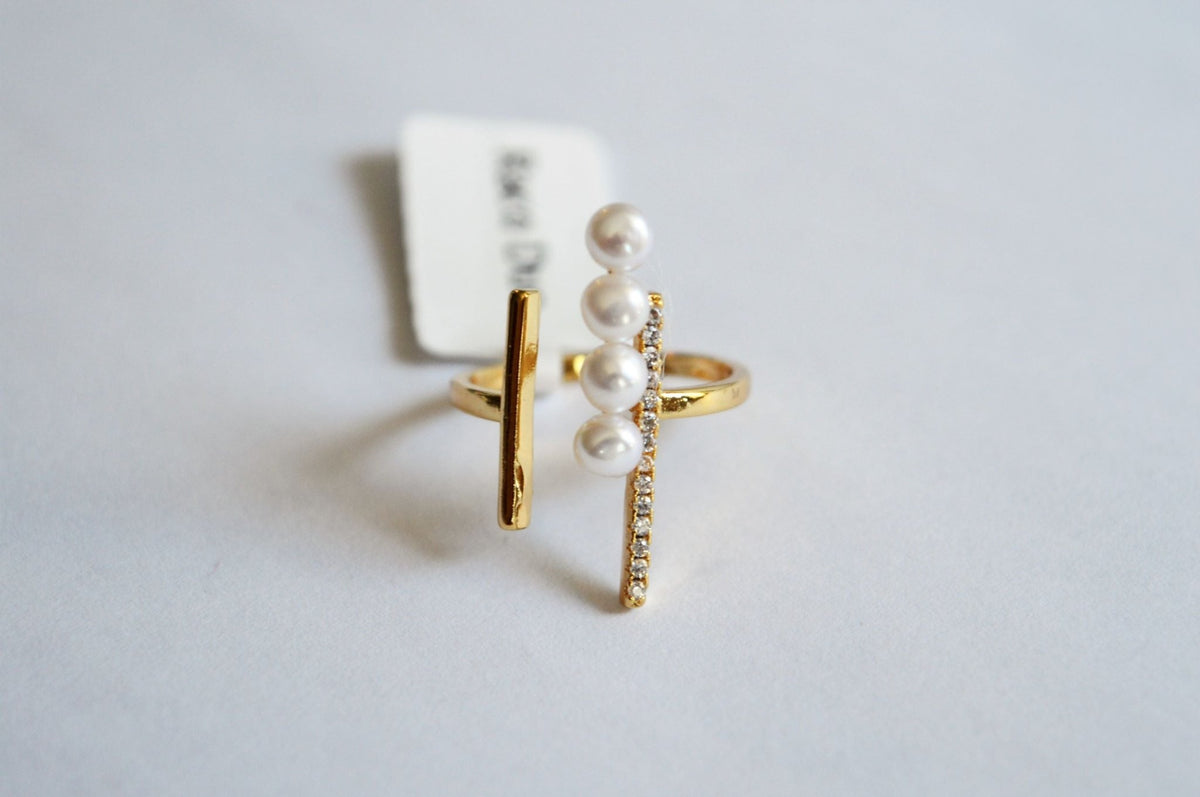 Pearl Ring - Triple Bars