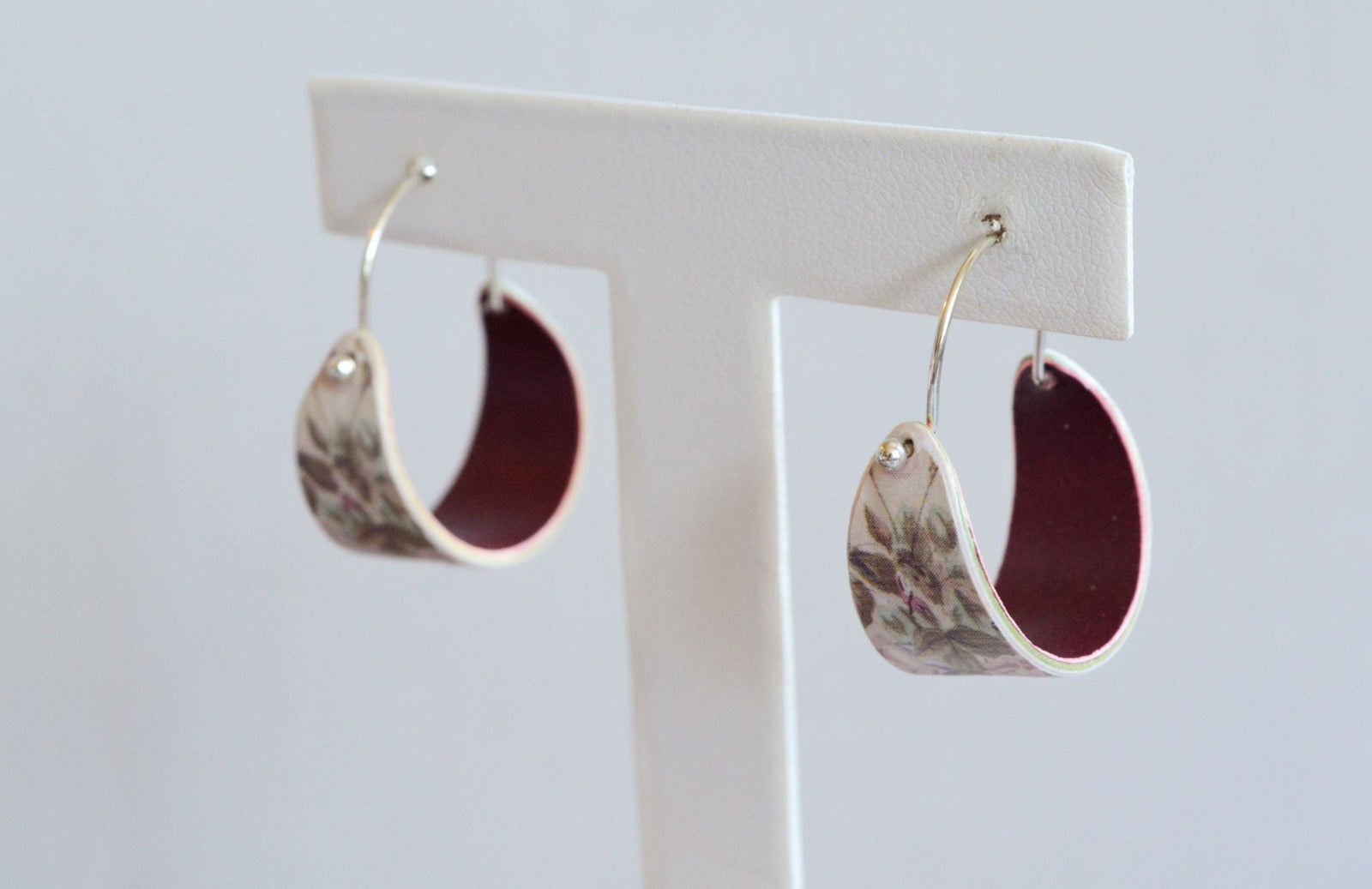 Paper Based Hoop Earrings - Pink
