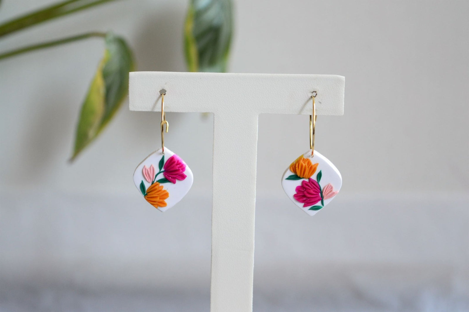 Floral Drop Clay Earrings - Summer Romance