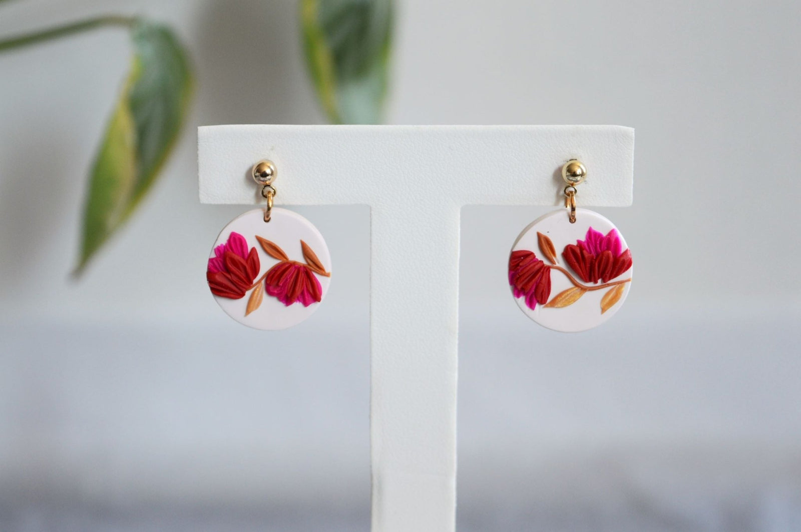 Mini Floral Clay Earrings - Autumn