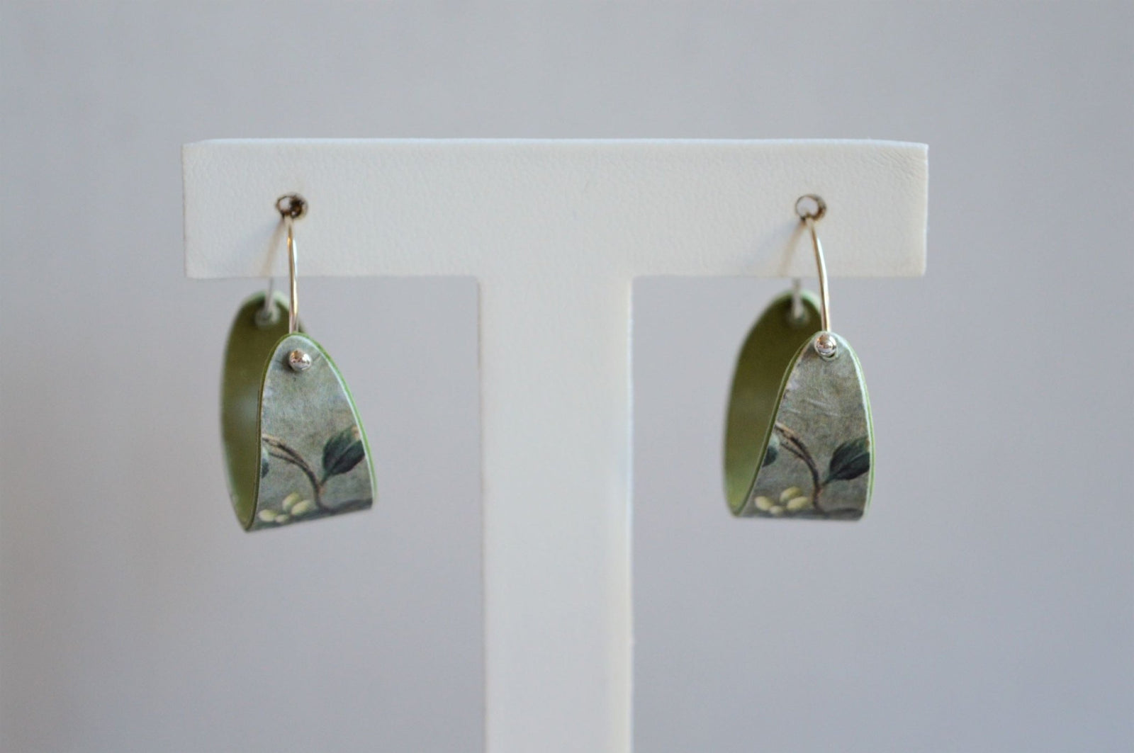 Paper Based Hoop Earrings - Green