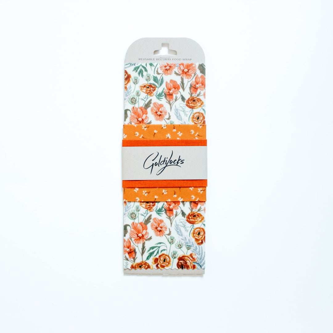 Beeswax Food Wrap Set - Golden Floral
