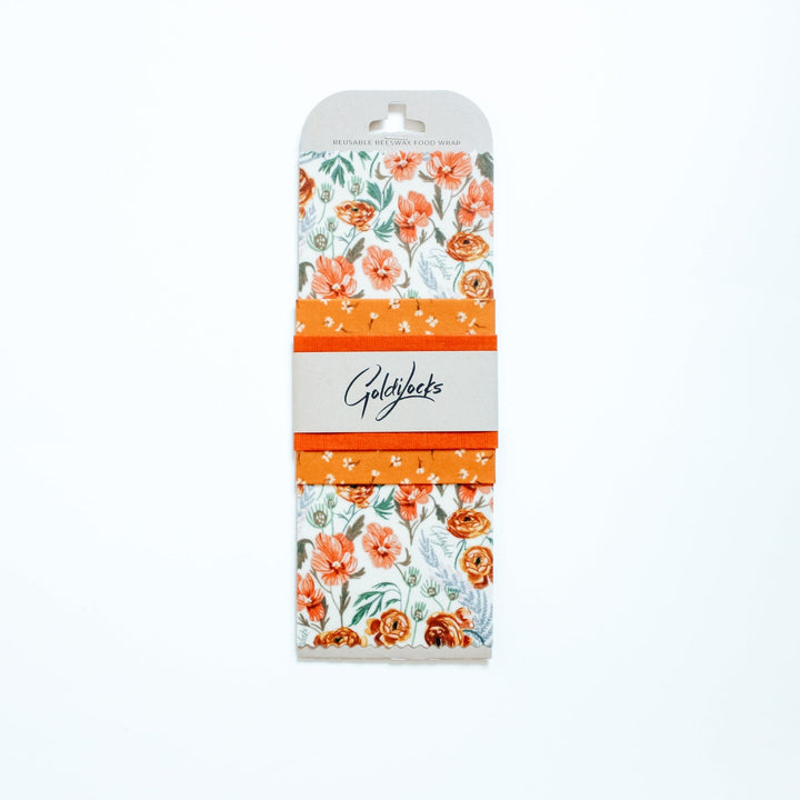 Beeswax Food Wrap Set - Golden Floral