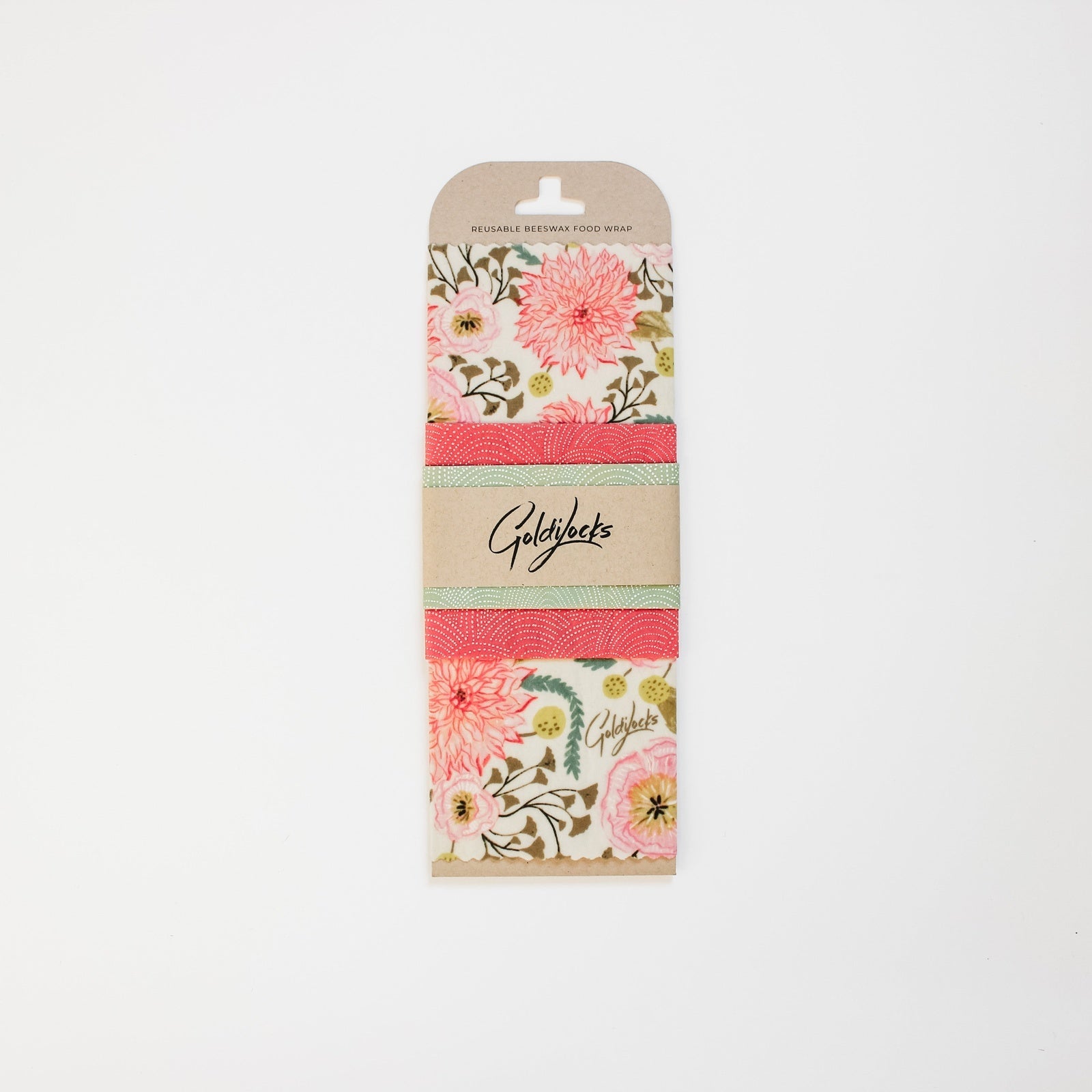 Beeswax Food Wrap Set - Pink Floral