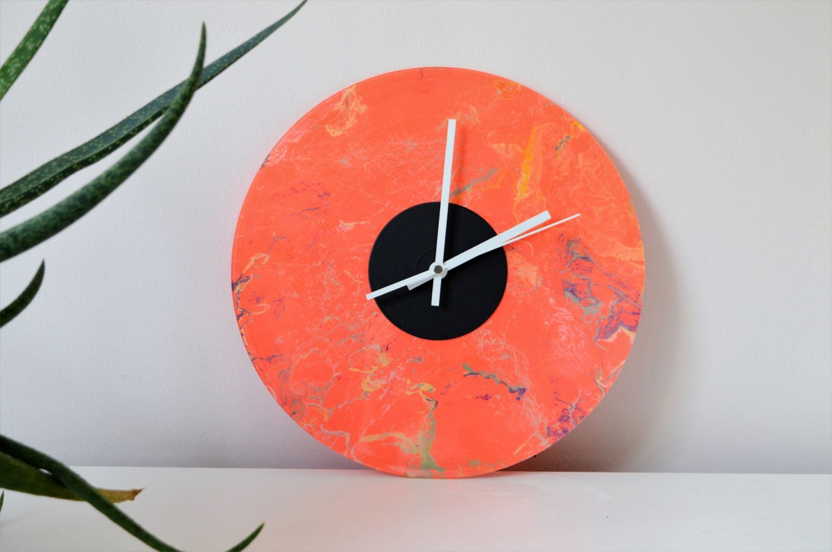 Vinyl Clock - Orange Star