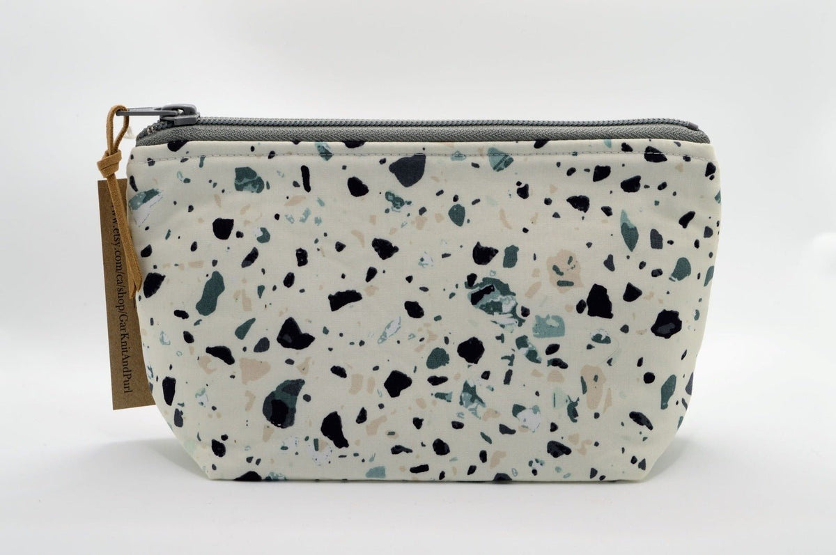 Cosmetic Bag with Pockets - Terrazzo