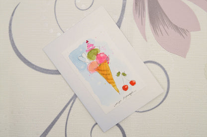 Ice Cream Cone Greeting Card Antje Koßmagk