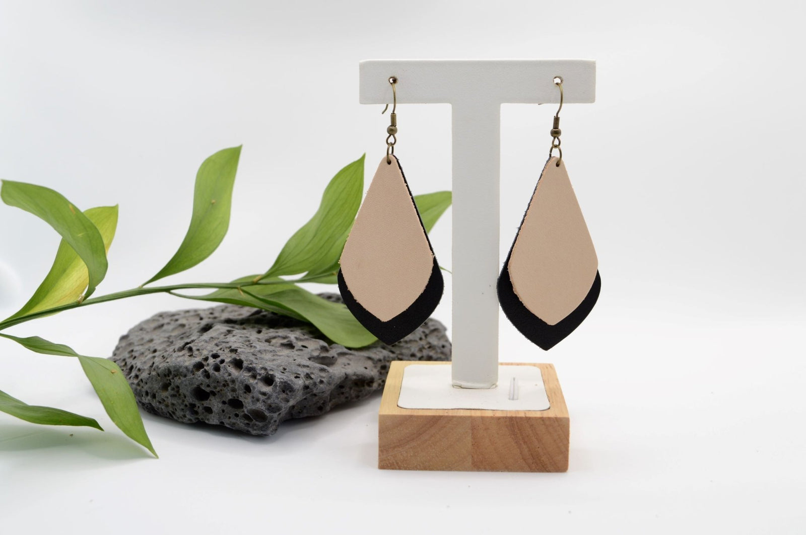 Leather Earrings - Black
