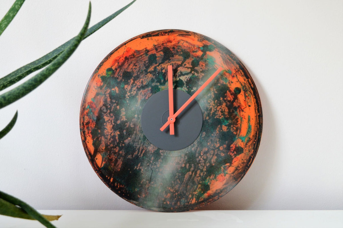 Vinyl Clock - Neon Lights