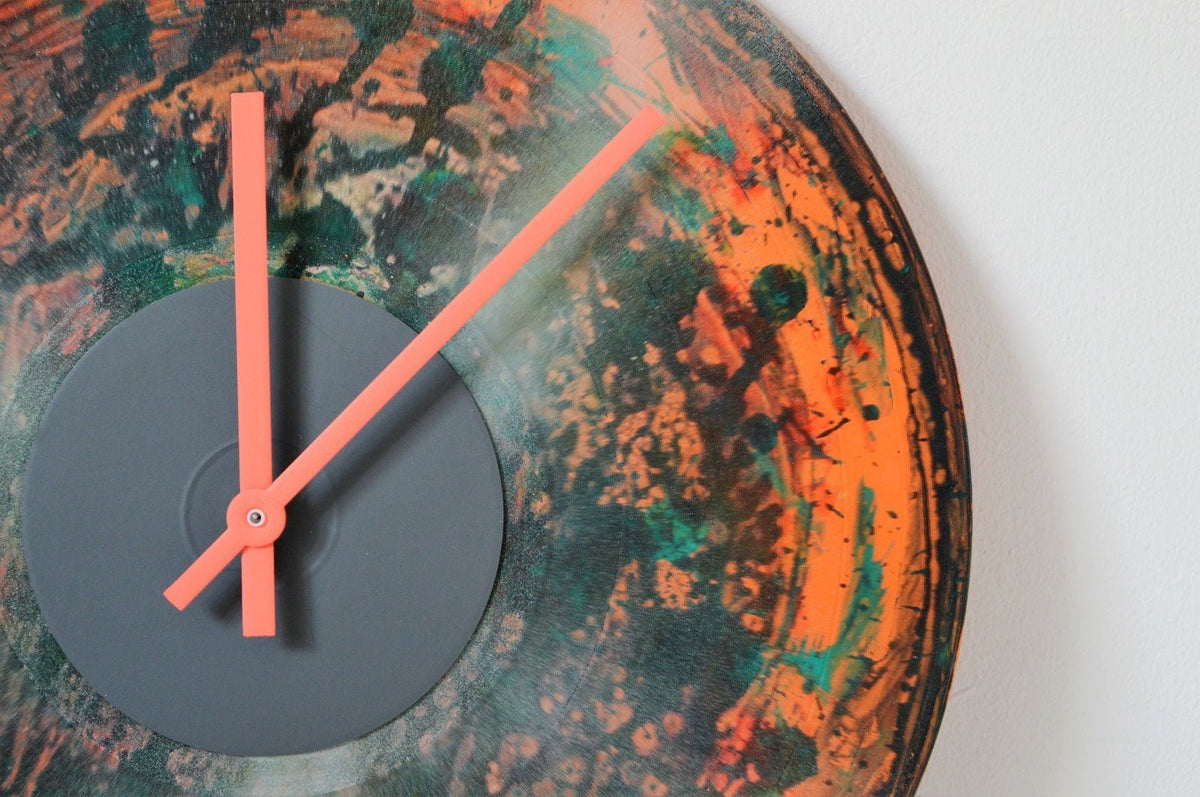 Vinyl Clock - Neon Lights