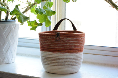 Twine Rope Baskets with Handle Prairieknotco
