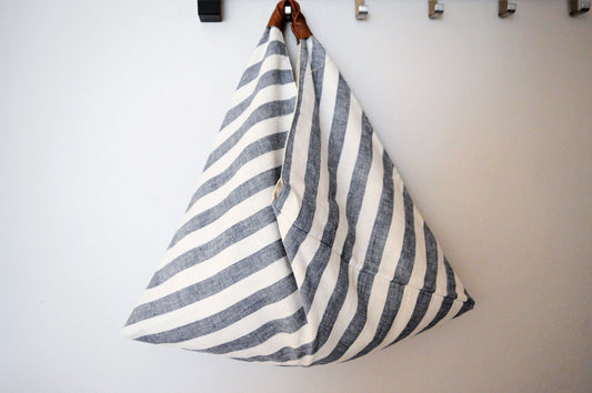 Triangle Bag - Wide Blue Stripes Gracelette