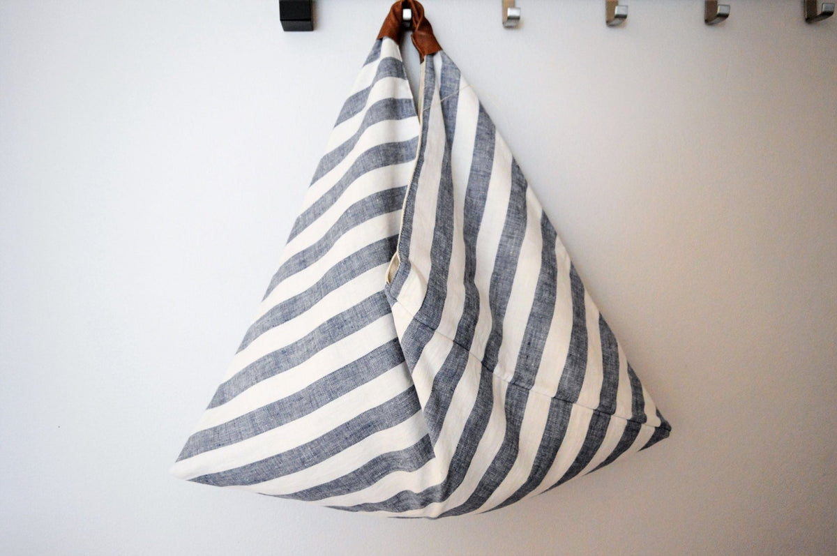 Triangle Bag - Wide Blue Stripes