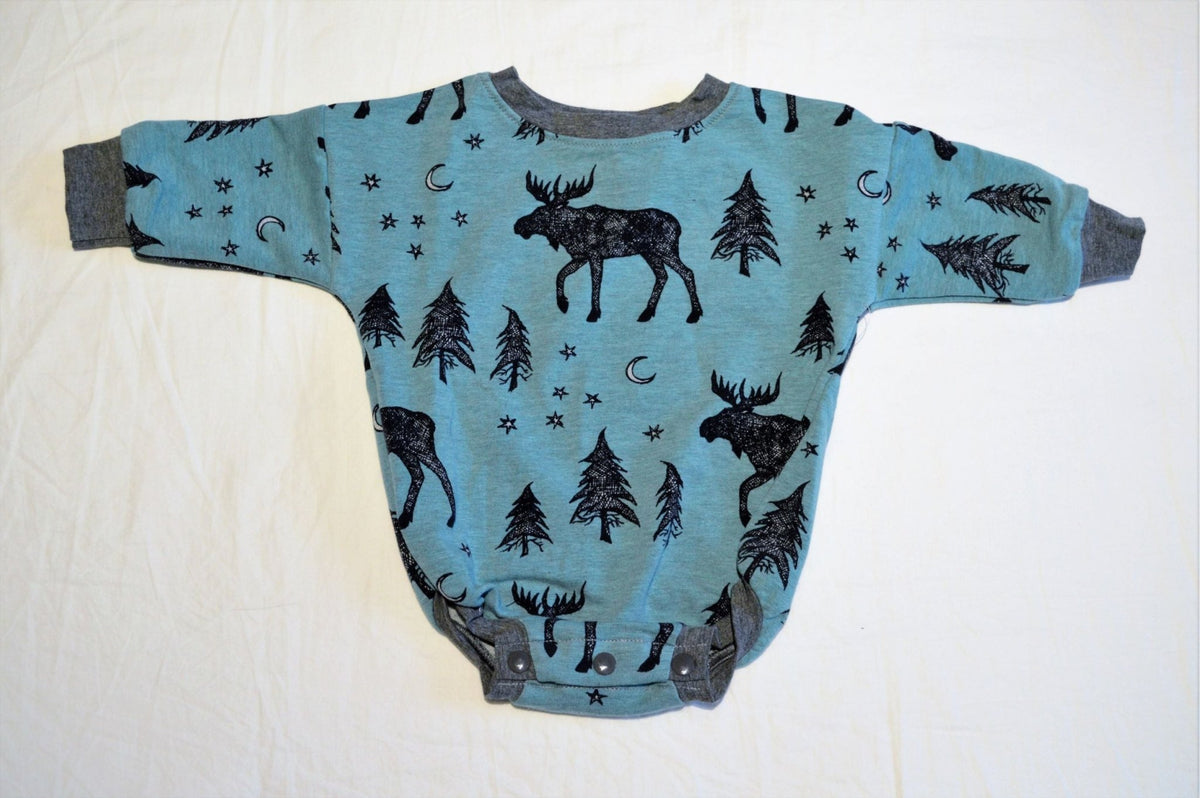 Moose Sweater Romper - 6 - 9 months