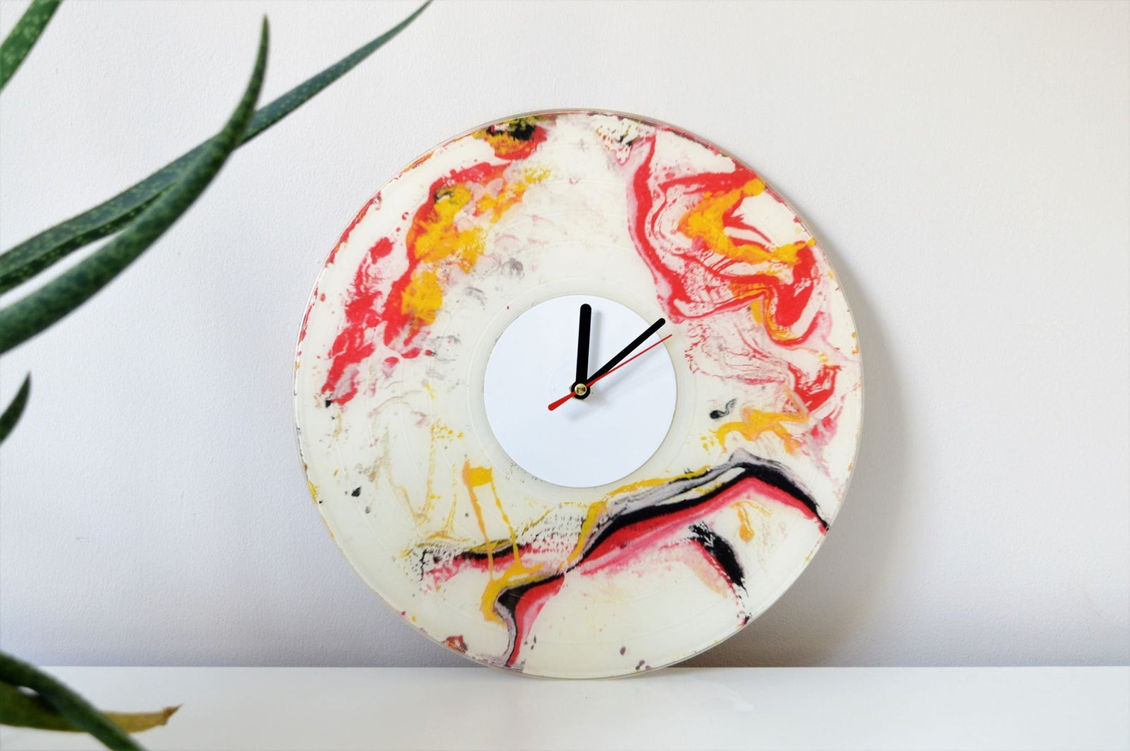 Vinyl Clock - Burning Snow